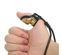 Guanto da tiro con l'arco Protezione per le dita del pollice da caccia, Anello per il pollice in ottone Anello di protezione per il pollice in morbida pelle Protezione per le dita con l'arco per tiro