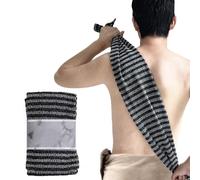 Guanto da toilette esfoliante per la schiena e il corpo, asciugamano esfoliante per la doccia, accessori da bagno per la pulizia e il massaggio (nero)