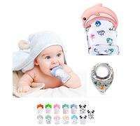 Guanto Dentizione Neonato in Silicone - Giochi Dentizione Neonato - Guantino Dentizione - Sollievo Denti Neonato - Baby Teething Toy - Giochino per i Denti Neonato + MORBIDO BIB