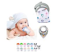 Guanto Dentizione Neonato in Silicone - Giochi Dentizione Neonato - Guantino Dentizione - Sollievo Denti Neonato - Baby Teething Toy - Giochino per i Denti Neonato + MORBIDO BIB