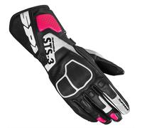 Spidi STS-3 Guanti da moto da donna, nero-rosa, taglia XL per donne