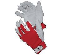 GUANTO DRIVER FIORE BOVINO/TELA ELASTICA HAND BIANCO/ROSSO + STRAP 11 PA 12