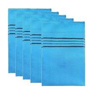 Guanto Esfoliante Guanto esfoliante for doccia e bagno, 5 pezzi, scrub esfolianti for il corpo, asciugamani, panno for lavaggio, portatile for adulti, spazzola a grana grossa(Blue)