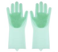 Guanto in silicone con spazzola riutilizzabile fino a 200 °C | In silicone, resistente al calore da -140 °C a 200 °C, lavabile in lavastoviglie, per la pulizia della cucina e il massaggio