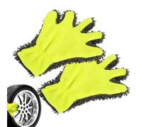 Guanto Lavaggio Auto - Tessuto Ciniglia 28x24,5cm 2 Pezzi | Pulizia Veicoli | Accessorio Cinque-dita Per Macchina | Lavaggio Antigraffio | Cura Vernice e Dettaglio Carrozzeria