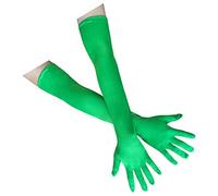 Guanto lungo dell'opera del raso per le donne formali, guanto di lunghezza del gomito per la danza nuziale di sera/partito del tè/chiesa/matrimonio W-G-1, verde lime, taglia unica