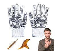 Guanto massaggiante per le mani per punti di pressione, per alleviare | Calzini con grafico delle zone riflessologiche con strumento di massaggio trigger point, massaggiatore manuale per piedi e