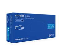 Guanto nitrile monouso Nitrylex, senza polvere, blu, taglia XL, confezione da 100