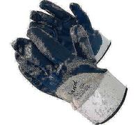 GUANTO NITRILE NBR BLU AREATO HAND TELA COTONE BIANCO + MANICHETTA 10 PA 12