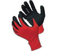 GUANTO NITRILE NERO SABBIATO HAND MAGLIA LEGGERA SINTETICO ROSSO 8 PA 12
