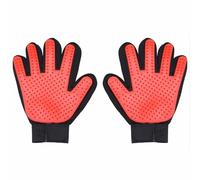 Guanto Per Pulizia Pelo Animali Spazzola, Pulizia E Comfort Piacevole(Red,1 pair)