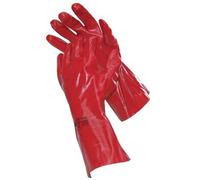 Guanto pvc rosso maglia cotone taglia unica conf. da 12pa