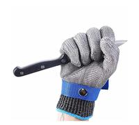Guanto resistente all'acciaio inossidabile in acciaio inox metallico machina macellaio guanto da lavoro for il taglio della carne, pesca(L-24.5cm)
