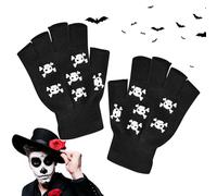 Guanto scheletro | Guanti senza | Glow in the Dark Halloween Dance Costume Cycling Design | Materiale in cotone in nylon caldo per bambini adolescenti adulti Uso della festa cosplay