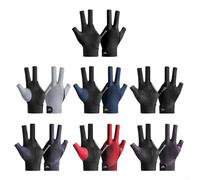 Guanto sinistro da biliardo per snooker, con tre dita, per ridurre le mani sudate e migliorare la presa (nero)