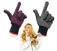 Guanto Termoprotettivo,2 Pezzi Guanto Termico per Piastra,Guanto Piastra Capelli,Guanti Resistenti Calore per Styling,Capelli Guanto Termico per Arricciacapelli,Guanti Resistenti Calore Per Capelli