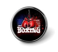 Guantoni da boxe bandiera americana spilla rotonda spilla distintivo bavero cravatta spilla per donne uomini impiegato insegnante decorazione