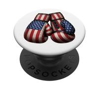 Guantoni da boxe bandiera americana vintage patriottica boxe PopSockets PopGrip Adesivo