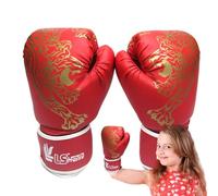 Guantoni da boxe, cinturino da polso regolabile Junior Guantoni da boxe per ridurre il sudore Comfort Muay Thai Guanti da boxe Unisex Guanto da boxe con eccellente protezione in pelle PU Guanti da