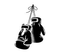 guantoni da boxe combattimento pugilato pugile professionista Adesivi murali 36x53.2cm Autoadesivo Nero