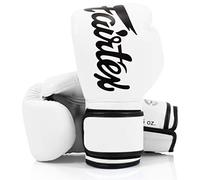 Guantoni da Boxe Fairtex BGV14 Muay Thai in Microfibra per Uomini, Donne, Bambini | Guanti MMA| Guantoni da Boxe di Qualità Premium, Leggeri e Assorbenti agli Urti(16oz/Bianco)