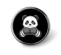 Guantoni da boxe Panda Boxer Piccolo bottone rotondo distintivo spilla distintivo per borsa 1" accessori per magliette