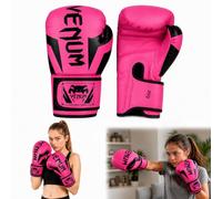 Guantoni da boxe per bambini, 170 g, con rete traspirante e cinturino da | Guantoni da boxe per bambini e bambine dai 5 ai 12 anni, guanti da boxe rosa per sparring, kickboxing