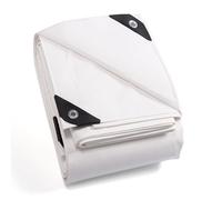 GUARD SHIELD Telone protettivo in tessuto con occhielli, 4 x 6 m, 160 g/㎡, bianco, multiuso, impermeabile, antistrappo, stabilizzato ai raggi UV, resistente alla muffa