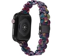 Guarda Crappelli in resina Watchband Fit compatibile con Apple Watch Iwatch Series 1 2 3 4 5 6 SE 44mm 42mm 42mm 38mm da uomo Accessori per braccialetti a banda cinturino da polso (42MMOR44mm 5)