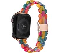 Guarda Crappelli in resina Watchband Fit compatibile con Apple Watch Iwatch Series 1 2 3 4 5 6 SE 44mm 42mm 42mm 38mm da uomo Accessori per braccialetti a banda cinturino da polso (42MMOR44mm 5)