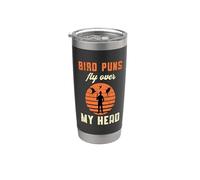 Guarda gli uccelli uccelli giochi di parole volare sopra la mia testa vintage bird watchcher Bicchiere termico in acciaio inox doppia parete
