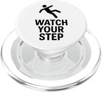 Guarda il tuo passo | Slogan sulla sicurezza meteorologica per superfici scivolose PopSockets PopGrip per MagSafe