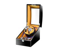 Guarda la scatola di avvolgitore per orologi automatici Winder per 2 orologi + 3 stenano con luce a LED, vernice per pianoforte esterne motori silenziosi si adattano alle donne orologi da uomo, nero