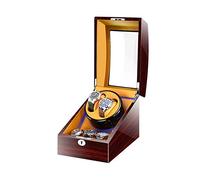 Guarda la scatola di avvolgitore per orologi automatici Winder per 2 orologi + 3 stenano con luce a LED, vernice per pianoforte esterne motori silenziosi si adattano alle donne orologi da uomo, nero