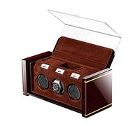 Guarda la scatola di avvolgitore per orologi per avvolgitore per 3 orologi automatici Orologi ad anello di stoccaggio Adattatore per motore silenzioso alimentato a 5 modalità di rotazione Watch Winder