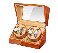 Guarda la scatola di avvolgitore per orologio automatico avvolgitore 4 silenziosa guscio di legno di legno per pianoforte esterno cuscini di orologi flessibili per uomo orologio da donna, d watch