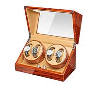 Guarda la scatola di avvolgitore per orologio automatico avvolgitore 4 silenziosa guscio di legno di legno per pianoforte esterno cuscini di orologi flessibili per uomo orologio da donna, d watch