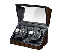 Guarda la scatola di avvolgitore per orologio automatico avvolgitore 4 silenziosa guscio di legno di legno per pianoforte esterno cuscini di orologi flessibili per uomo orologio da donna, d watch