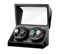 Guarda la scatola di avvolgitore per orologio automatico avvolgitore 4 silenziosa guscio di legno di legno per pianoforte esterno cuscini di orologi flessibili per uomo orologio da donna, d watch