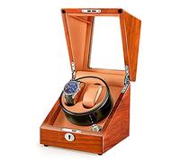 Guarda la scatola di visualizzazione Automatico Orologio Winder 2+0/2+3/4+6 Casella di visualizzazione di archiviazione Casella naturale, guscio in legno massiccio, motori e cuscinetto di orologio
