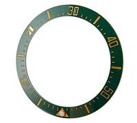 Guarda l'inserto della Lunetta, l'anello della Lunetta dell'orologio Alla Moda con Perline Luminose Morbide per la Casa (Cifra oro base verde)