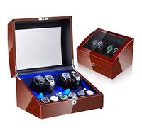 Guarda Winder 4+6 Orologi automatici Avvolgitori per orologi Box Watch Box Wooden Silent Motor Five Modes Orologio regolabile Cuscini a LED Open Open e fermati automaticamente, in pelle 005 orologio