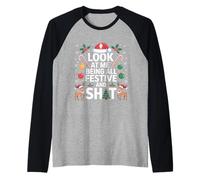 Guardami Che Sono Tutto festoso e festeggia Renna Fun Maglia con Maniche Raglan
