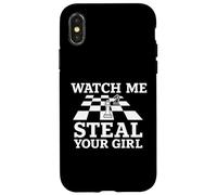 Guardami rubare la tua ragazza divertente giocatore amante degli scacchi Custodia per iPhone X/XS