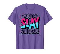 Guardami Uccidere Vibrant School Spirit di Quarta elementare, Quarta elementare Maglietta, Uomo, Viola mélange, XXL