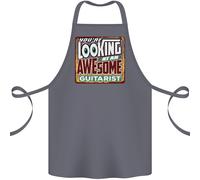Guardando At Un Bellissimo Chitarrista Chitarra Cotone Grembiule 100% Organico
