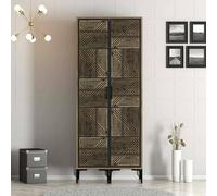 Dmora - Guardaroba 2 ante Alkaid, Mobile camera da letto, Cabina armadio portabiti, Armadio appendiabiti, 80x201h48 cm, Noce e Antracite