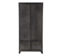 Guardaroba a 2 ante battenti in metallo grigio antracite