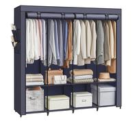 Guardaroba, Armadio Portatile, Porta Abiti Con 4 Barra Appendiabiti, Ripiani
