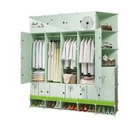 Guardaroba,Capiente Combinazione Armadio Scarpe-Bit Storage Plastica Withdoor Gitter Angolare Divisorio Ripiani Appendiabiti(183X47X201CM)